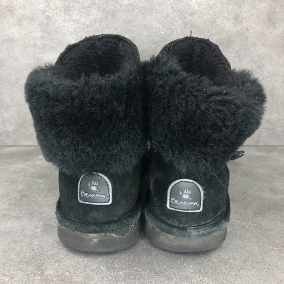 Bearpaw 2012 Koko Faux Fur Suede Ankle Boot Bootie, Black, Women's 9 - Picture 5 of 9